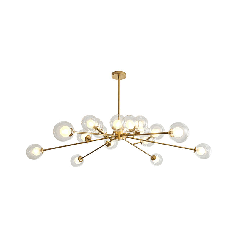Modern Large Chandelier: 15/18 Lights, Restaurant Hotel Branch, Metal, Black/Gold Hanging Lamp