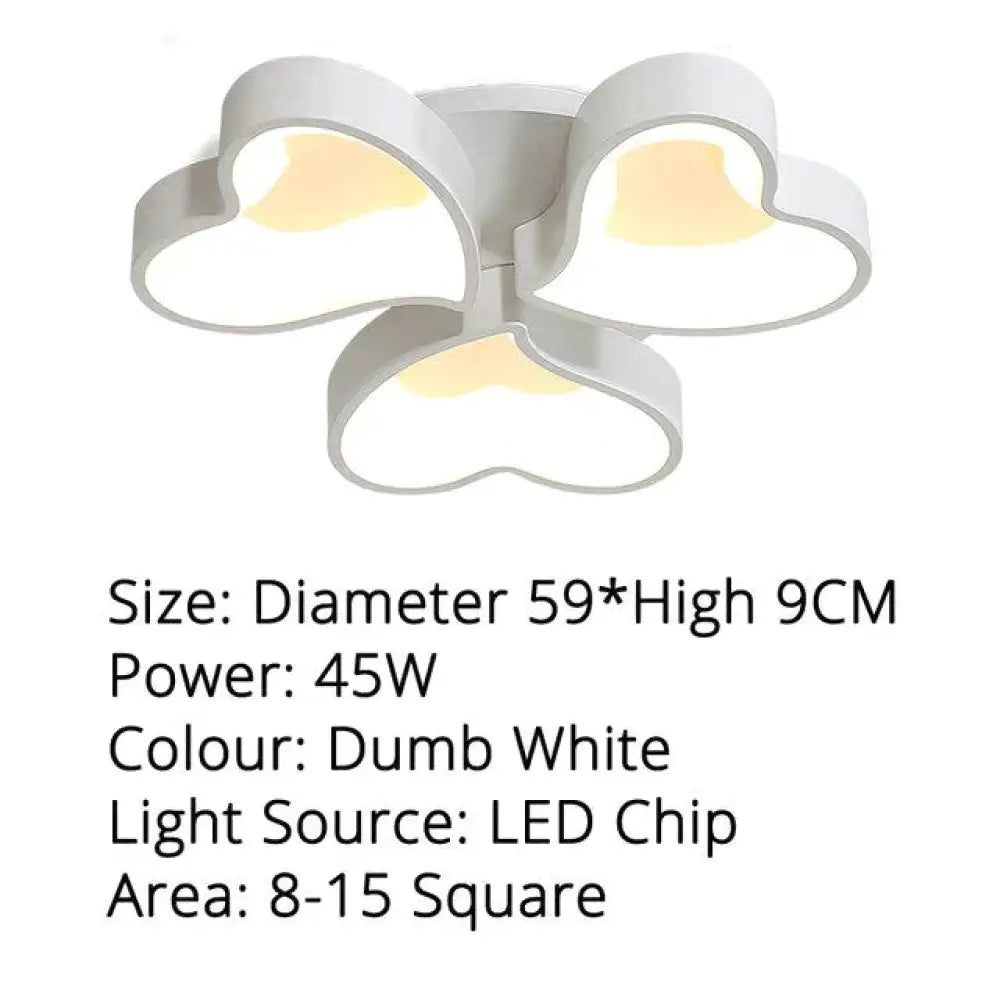 Plafoniere moderne a LED a forma di cuore per soggiorno, camera da letto, illuminazione interna, lampada da soffitto, telecomando, Dimmin