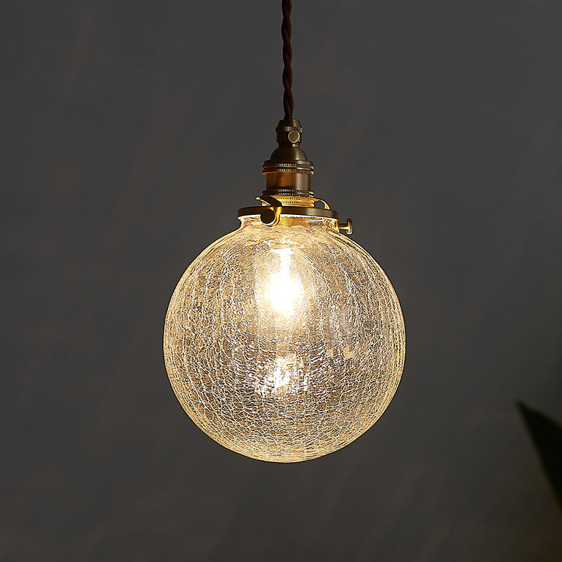 Industriële bol-plafondlamp Enkele hangende hanglamp van helder glas voor de woonkamer