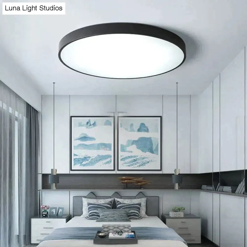 Lámpara de techo Led moderna de Metal, lámpara de techo Led Simple en blanco y negro para sala de estar, dormitorio, comedor, accesorios de iluminación