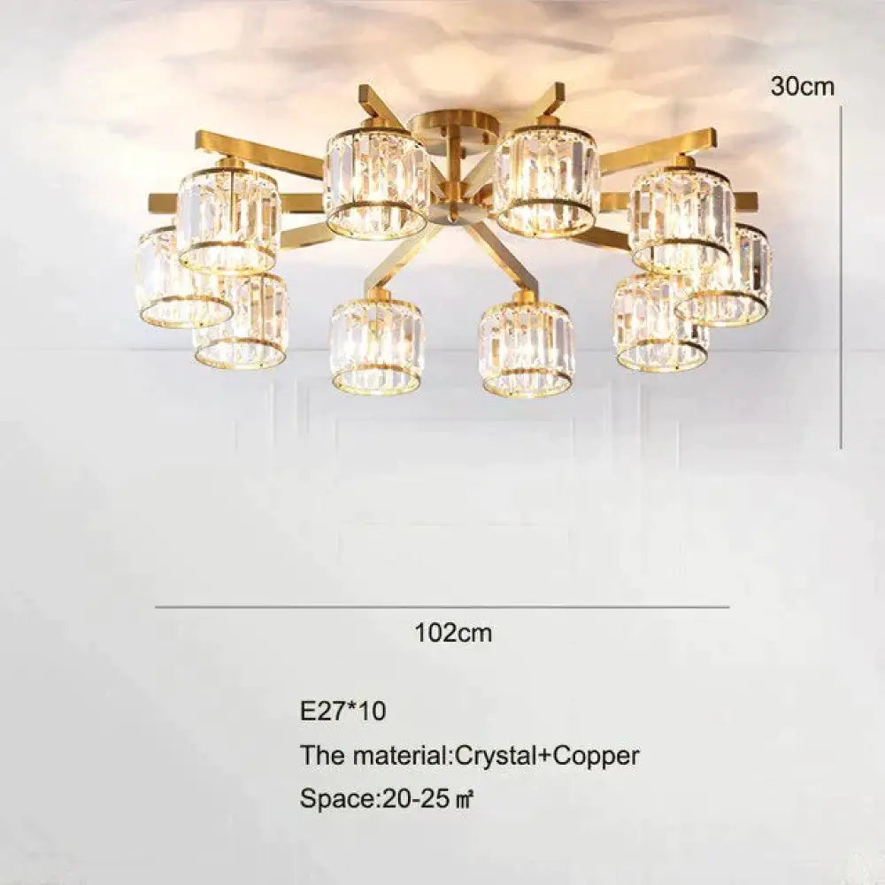 Luces de techo de cristal para dormitorio, lámpara de cobre de diseño moderno, lámpara Led para comedor, lámpara de techo para cocina, Lustre de cristal para sala de estar