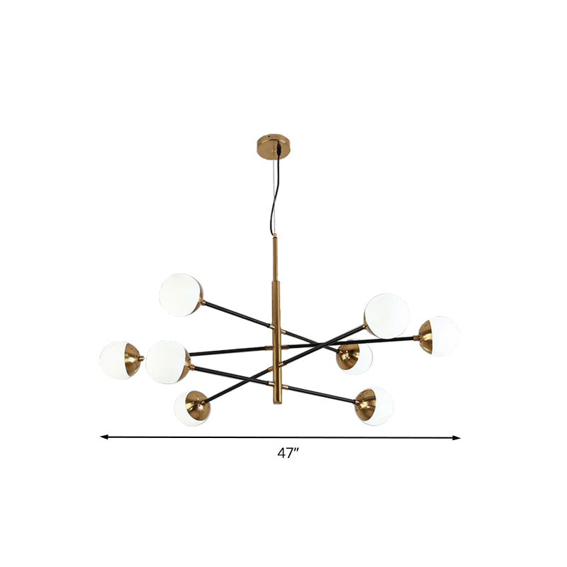 Gold Metal Stacked Chandelier with Glass Modo Pendant Light - Simple Style for Living Room