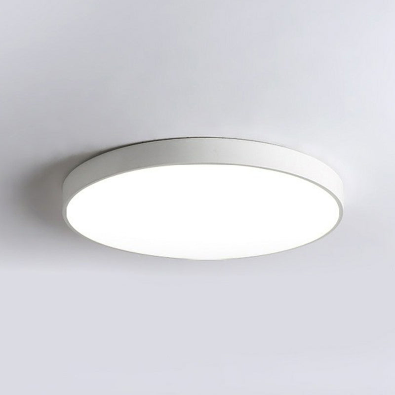 Lámpara de techo empotrada LED metálica de estilo nórdico moderno para dormitorios - Diseño redondo extrafino