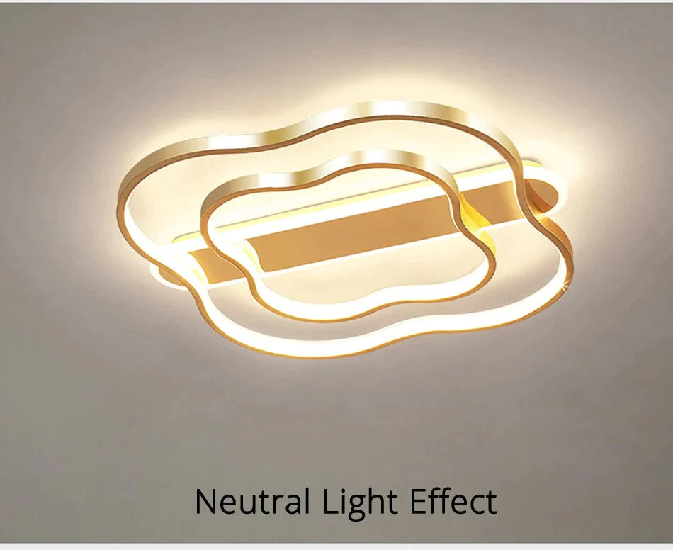 Zimmer Licht Blume Nordic Decke Lampe Einfache Moderne Gebürstet Gold Led Studie Zimmer Lampe Warme Romantische Schlafzimmer Lampen