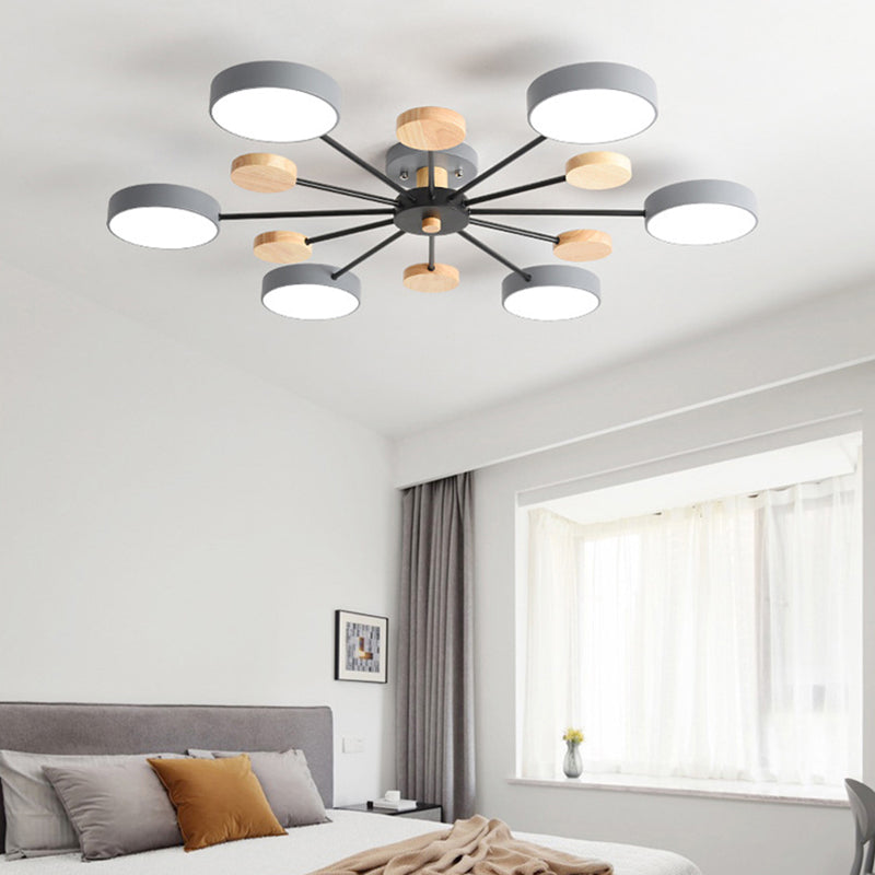 Plafonnier semi-encastré en acrylique élégant pour chambre à coucher avec design de branchement