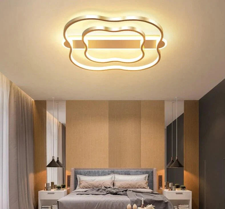 Zimmer Licht Blume Nordic Decke Lampe Einfache Moderne Gebürstet Gold Led Studie Zimmer Lampe Warme Romantische Schlafzimmer Lampen