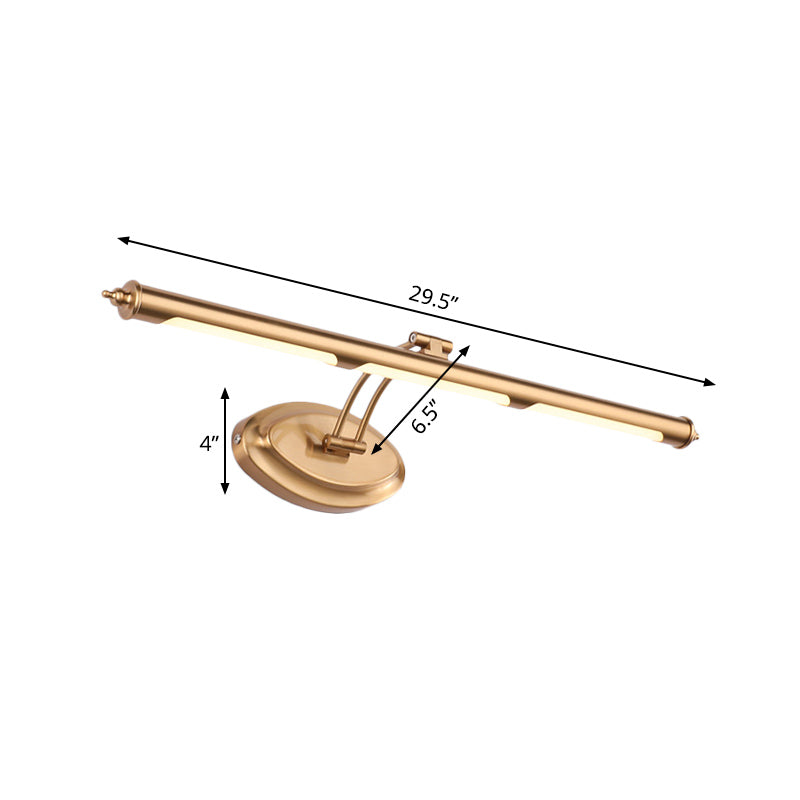Lámpara LED metálica moderna para espejo de tocador para baño, aplique dorado (18