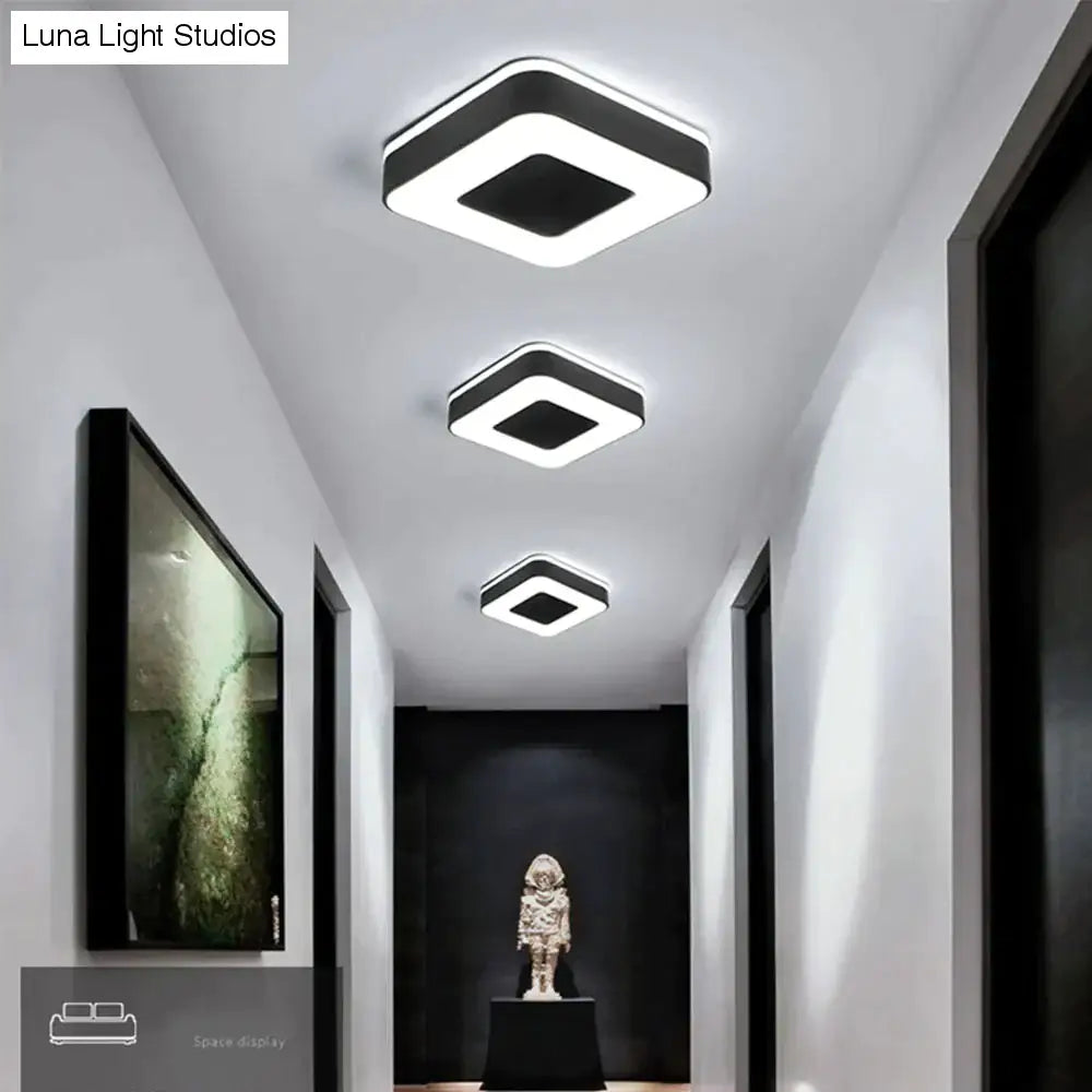 Candelabro LED moderno de 240mm de diámetro para pasillo, dormitorio, candelabro Led cuadrado/redondo/triangular en blanco o negro