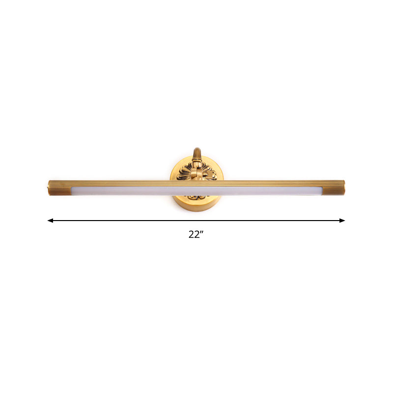 Aplique de pared moderno con acabado de latón LED integrado para baño - Iluminación de tocador, 17