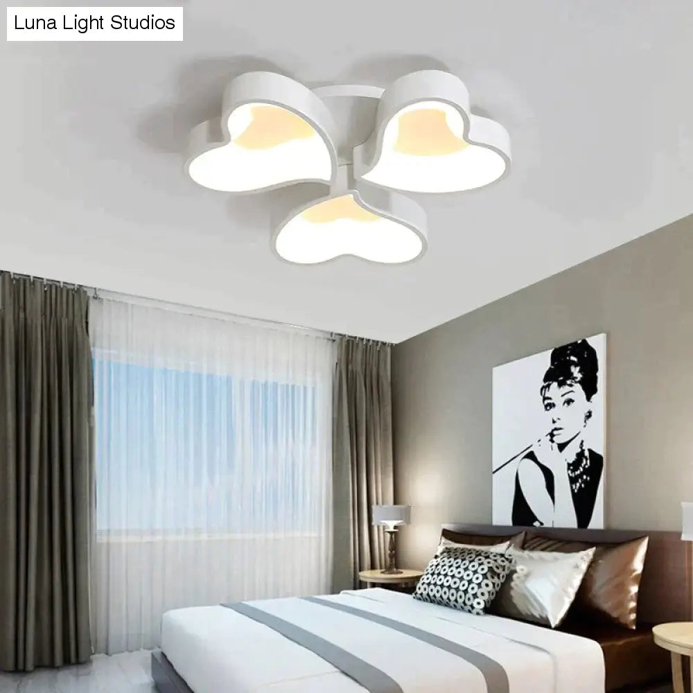 Plafoniere moderne a LED a forma di cuore per soggiorno, camera da letto, illuminazione interna, lampada da soffitto, telecomando, Dimmin