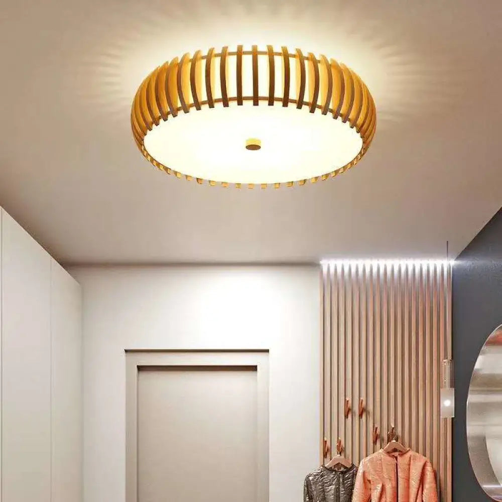 Nordic eenvoudige slaapkamer warme romantische studie restaurant massief houten plafondlamp