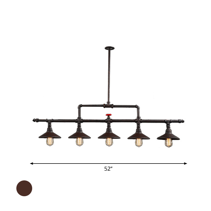 Luminaire d'île en fer forgé de Style industriel, 3/5 lumières, pour Restaurant
