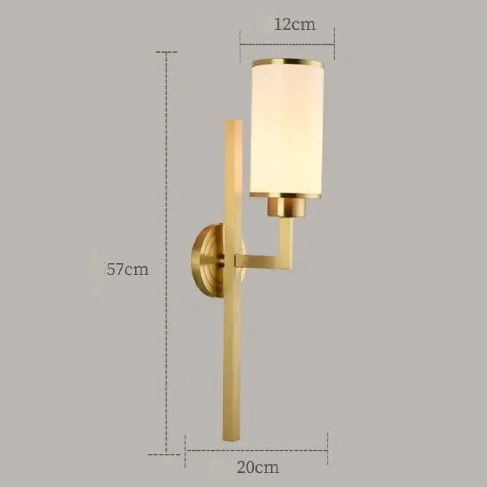Lampada da parete in rame pieno Lampada da parete in rame per tromba delle scale, camera da letto classica semplice, testa a LED, TV, parete di fondo