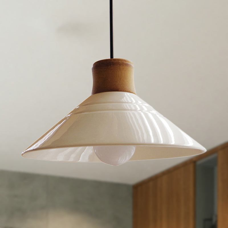 Weiße konische Hängelampe im modernen Stil aus Keramik mit 1 Licht und Hängeleuchte für das Esszimmer