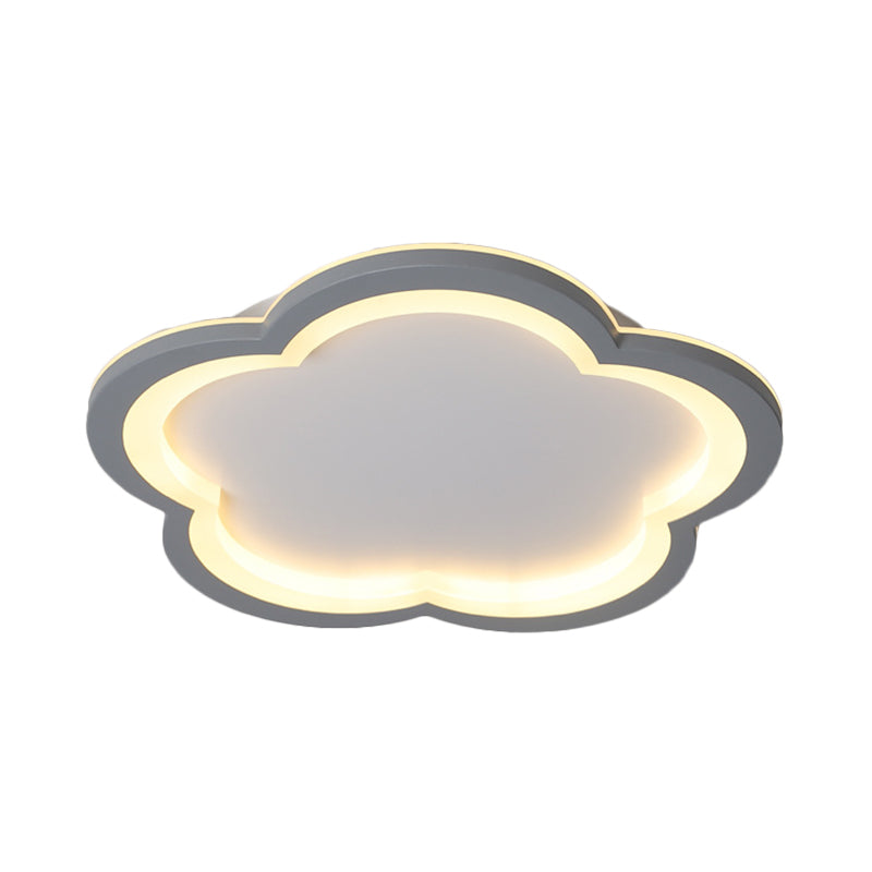 Simplicity LED Ceiling Light Fixture with Acrylic Diffuser- Flower Metal Flush Light in White/Warm Light, 10