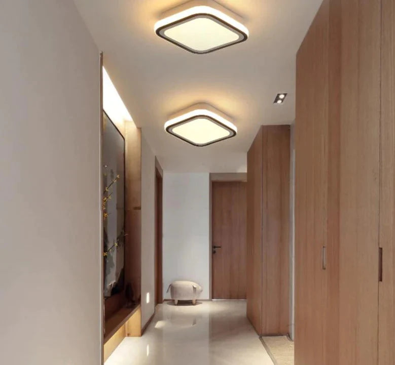 Le plafoniere a led moderne alla moda per l'illuminazione interna del soggiorno della sala studio del corridoio 16-18w