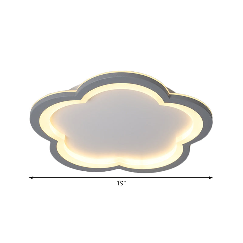 Simplicity LED Ceiling Light Fixture with Acrylic Diffuser- Flower Metal Flush Light in White/Warm Light, 10