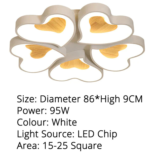 Plafoniere moderne a LED a forma di cuore per soggiorno, camera da letto, illuminazione interna, lampada da soffitto, telecomando, Dimmin