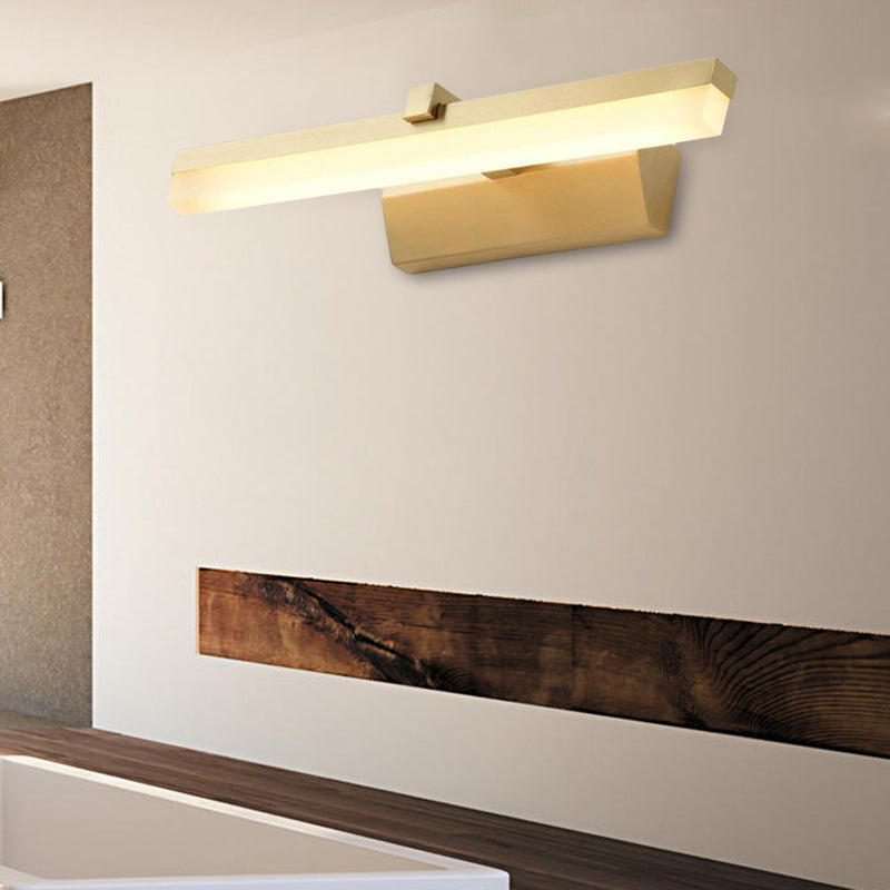 Elegante iluminación LED para tocador con pantalla acrílica amarilla - Lámpara de baño montada en la pared, 9.5