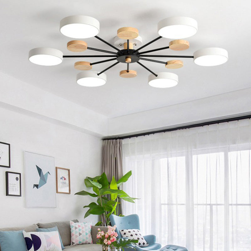 Plafonnier semi-encastré en acrylique élégant pour chambre à coucher avec design de branchement