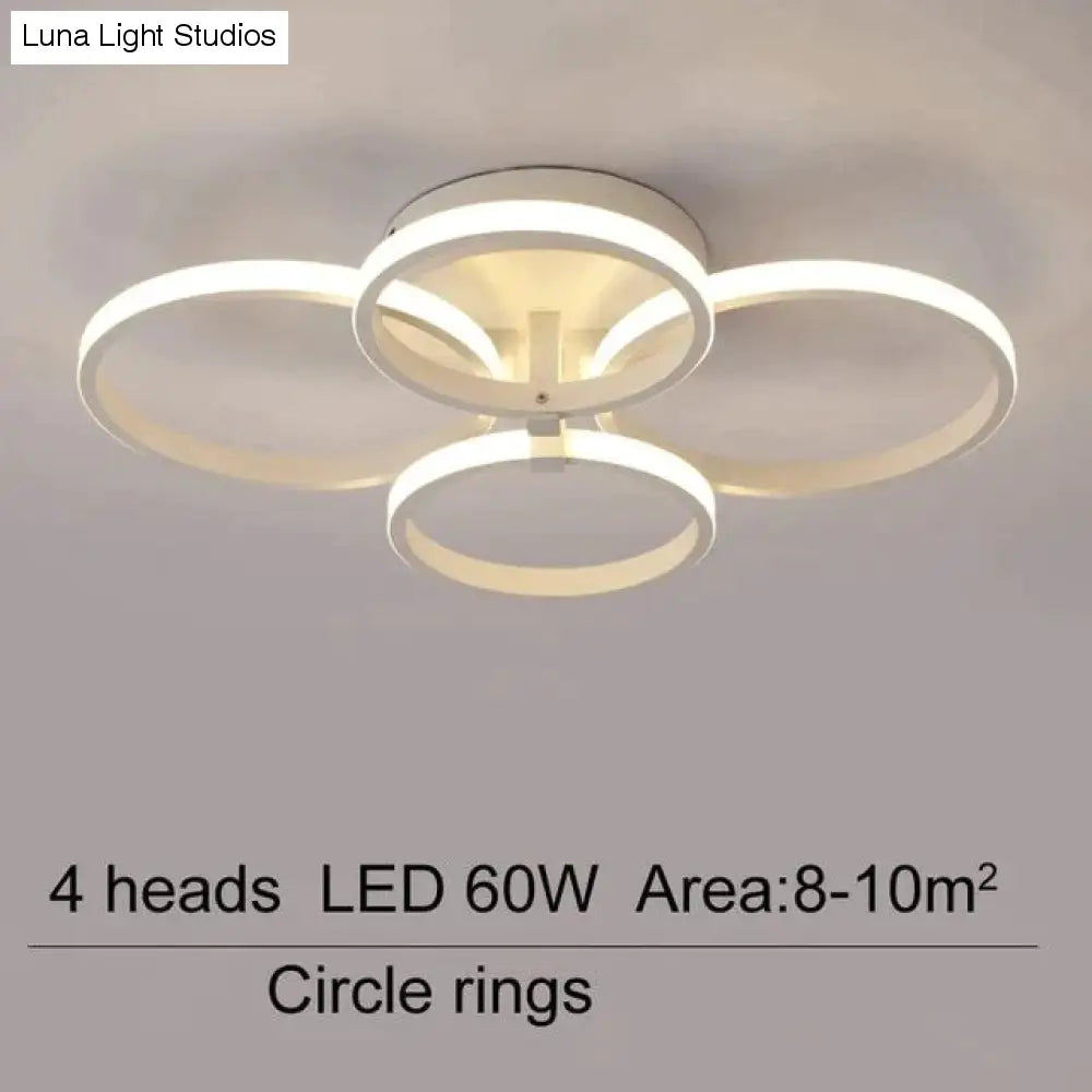 Lámpara LED moderna de acrílico para sala de estar, Lustres LED para dormitorio, lámpara de iluminación de techo grande, accesorios