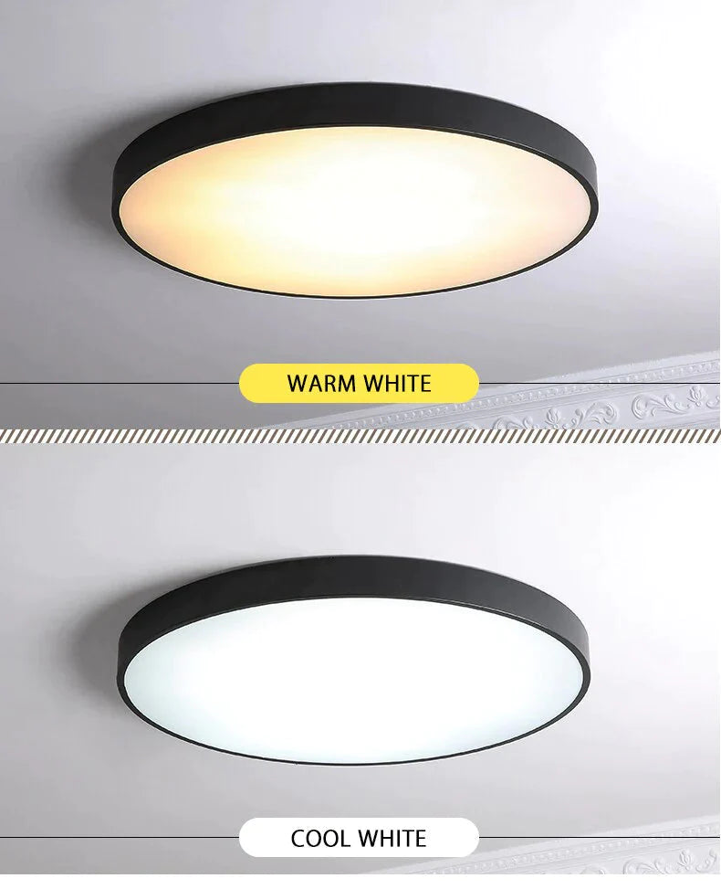 Lámpara de techo Led moderna de Metal, lámpara de techo Led Simple en blanco y negro para sala de estar, dormitorio, comedor, accesorios de iluminación