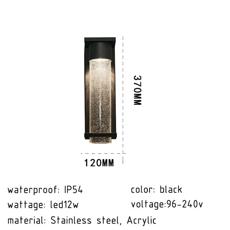 Applique murale LED moderne en acier inoxydable, étanche IP54, 12W, pour intérieur et extérieur, éclairage décoratif de rue et de jardin, 96-240V