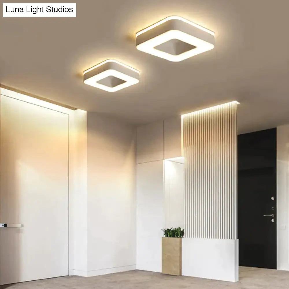 Candelabro LED moderno de 240mm de diámetro para pasillo, dormitorio, candelabro Led cuadrado/redondo/triangular en blanco o negro