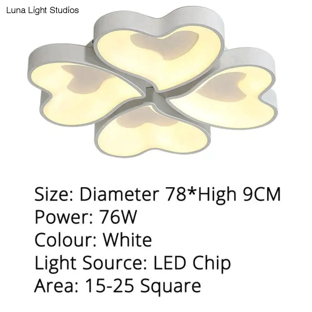 Plafoniere moderne a LED a forma di cuore per soggiorno, camera da letto, illuminazione interna, lampada da soffitto, telecomando, Dimmin