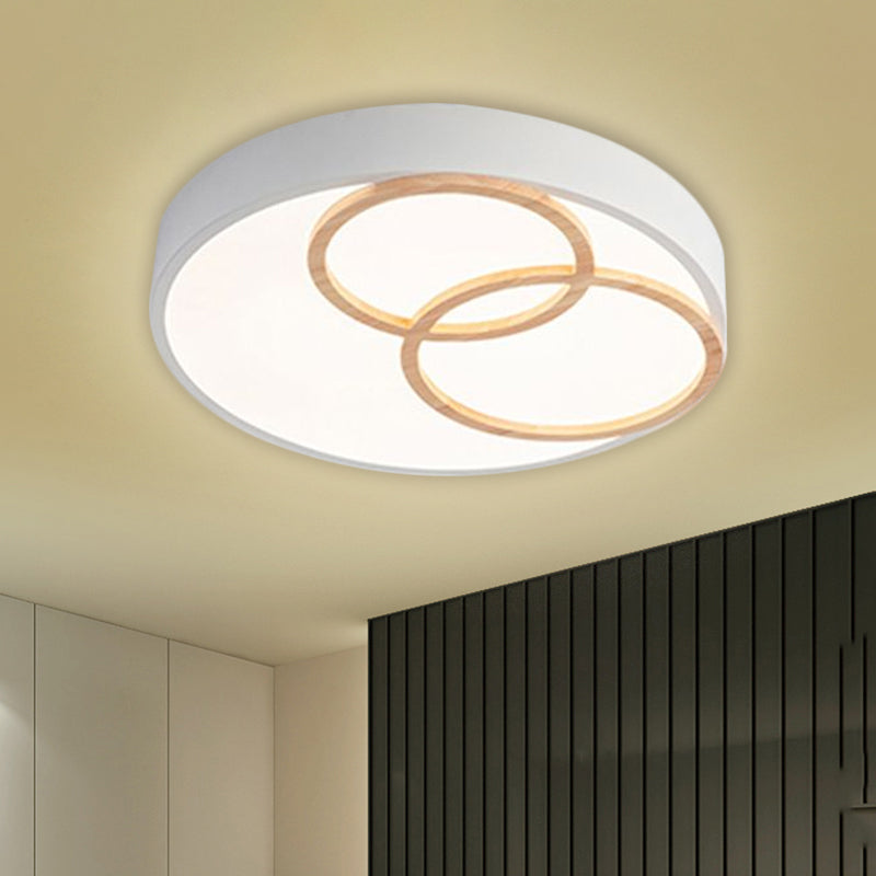 Nordic Flush Ceiling Light | Grey/White Rounded | 14