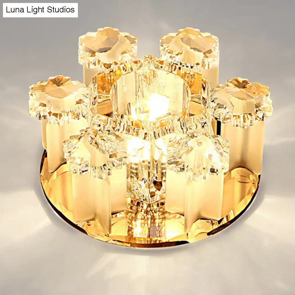 Lampada da incasso per corridoio a LED con blocco di cristallo - Lampada da incasso a soffitto floreale modernista