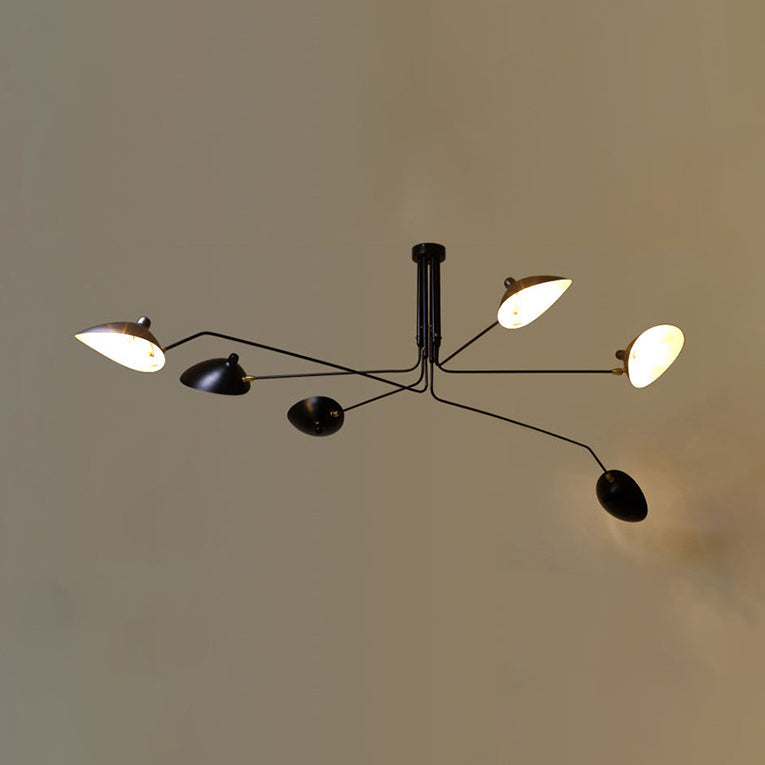 Lámpara colgante de pico de pato de Metal, lámpara de araña de salón negra moderna de 2/3/5 luces