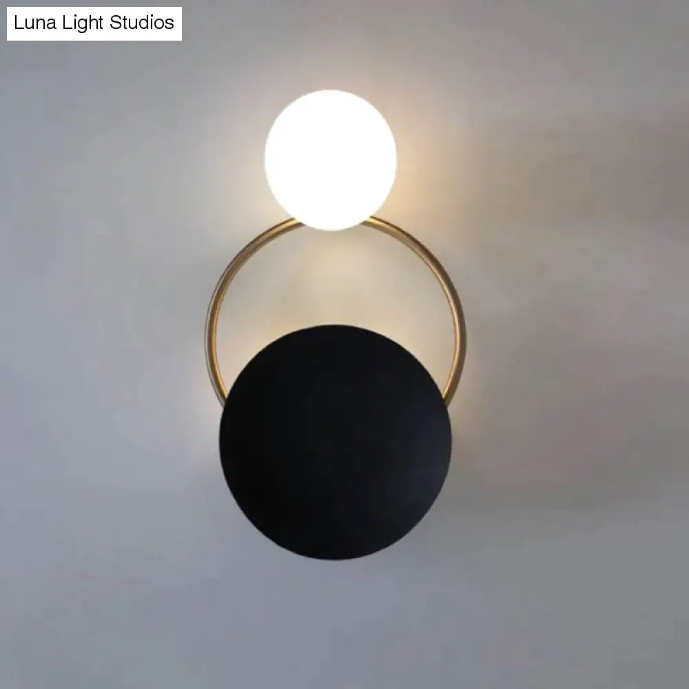 Post-modern Personality Circle Copper Wall Lamp Creative Living Room Bedroom Hallway Hallroom Villa Light Luxury Art Wall