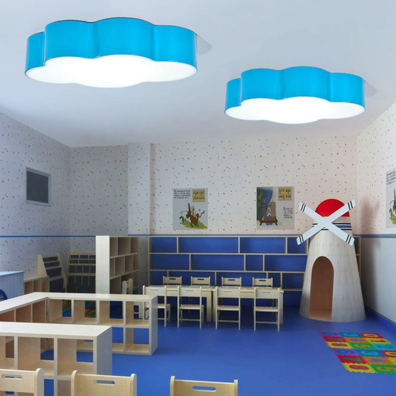 Lampa sufitowa LED Cartoon Cloud Design do przedszkola – akrylowa lampa do montażu podtynkowego