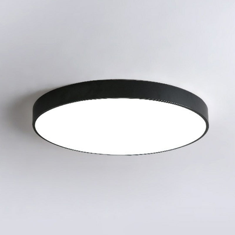 Lámpara de techo empotrada LED metálica de estilo nórdico moderno para dormitorios - Diseño redondo extrafino
