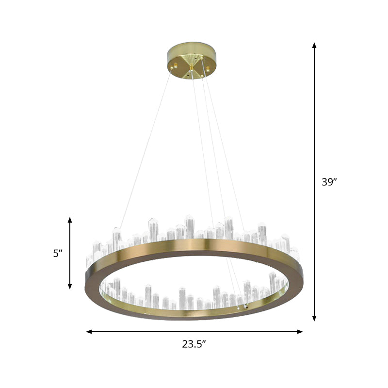 Modern Gold LED Chandelier in Warm/White Light for Bedroom - 16