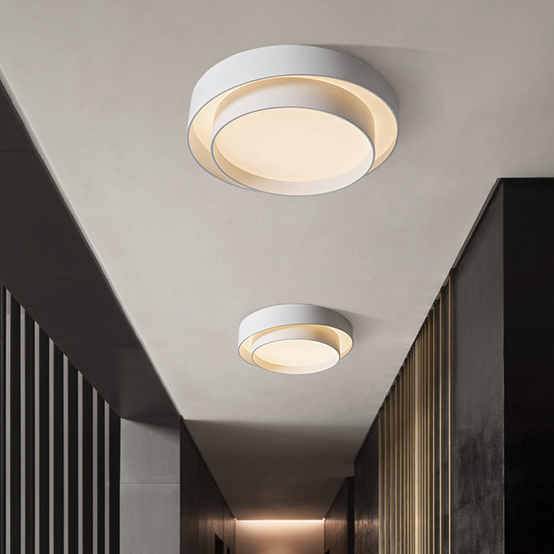 Plafonnier LED en métal blanc de style nordique pour chambre à coucher - Éclairage encastré