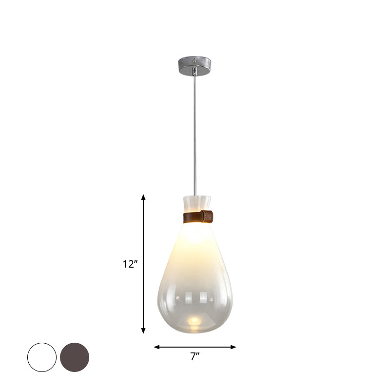 Lampada a sospensione moderna a sospensione a goccia con tracolla in pelle per cucina, camera da letto, sala da pranzo