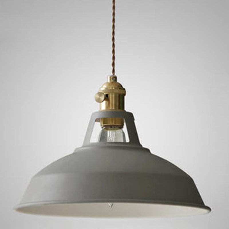 Illuminazione a sospensione a 1 luce in metallo con paralume industriale Macarons per ristorante