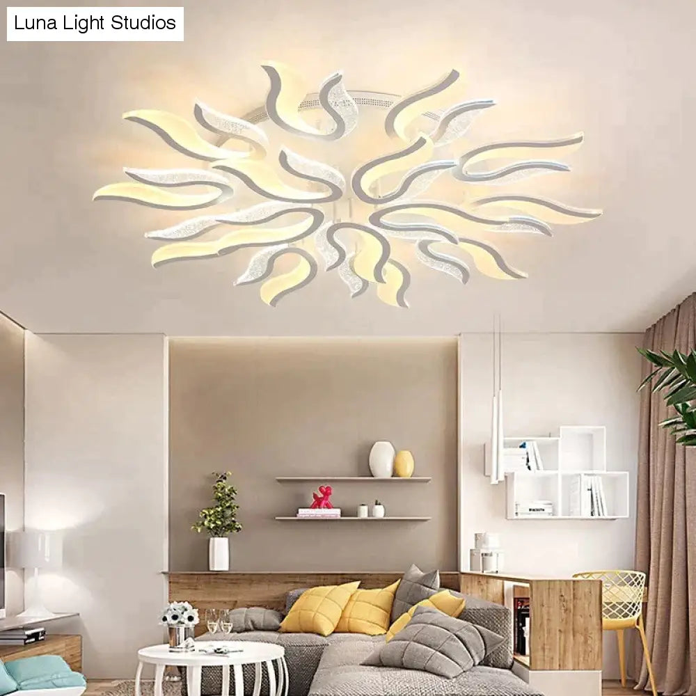 Lámpara de araña de techo Led acrílica, moderna, color blanco, para sala de estar, dormitorio, iluminación led