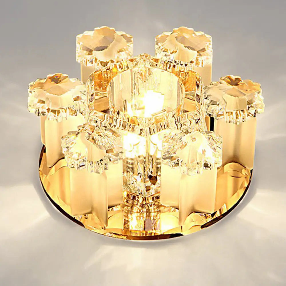 Lampada da incasso per corridoio a LED con blocco di cristallo - Lampada da incasso a soffitto floreale modernista