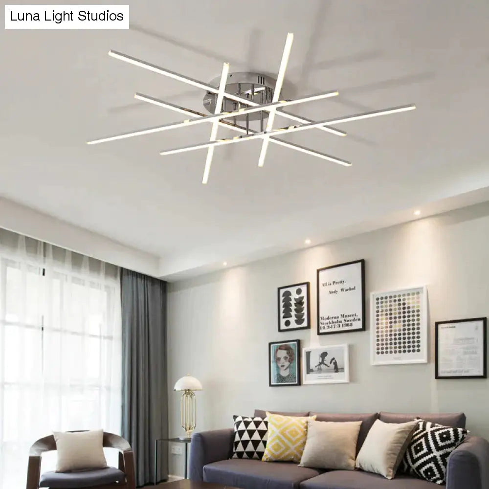 Chromowane wykończenie Nowoczesne lampy sufitowe LED do salonu Sypialnia Gabinet Lampa sufitowa Home Deco