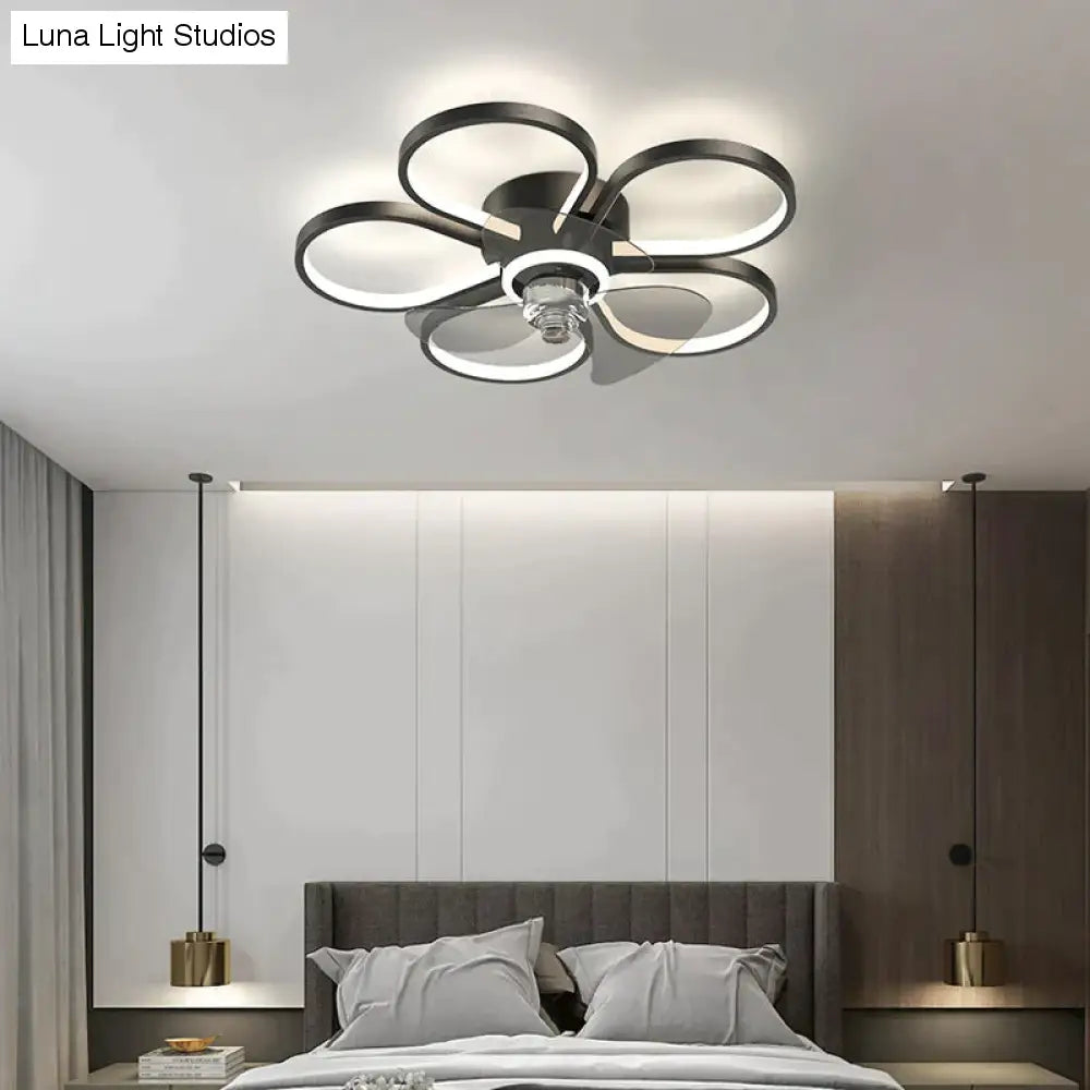Luxury Ceiling Fan Lamp Bedroom Ultra-thin Quiet Restaurant Ceiling Lamp with Electric Fan