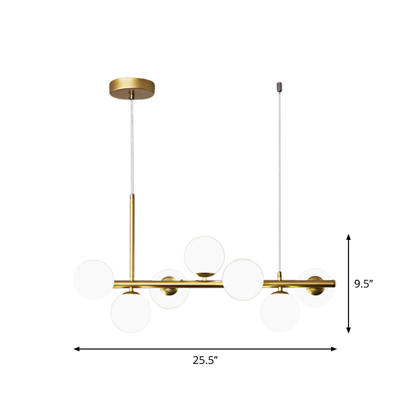 Lampada a sospensione postmoderna con sfera di vetro per cucina - Diversi colori e finitura oro/nera - 7/9/11 luci