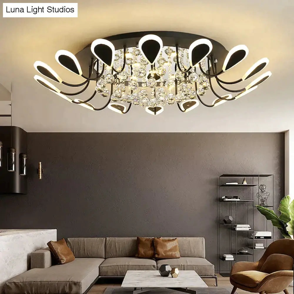 Kristal moderne led-plafondlamp voor woonkamer slaapkamer studeerkamer wit/zwarte kleur plafondlamp led-plafond