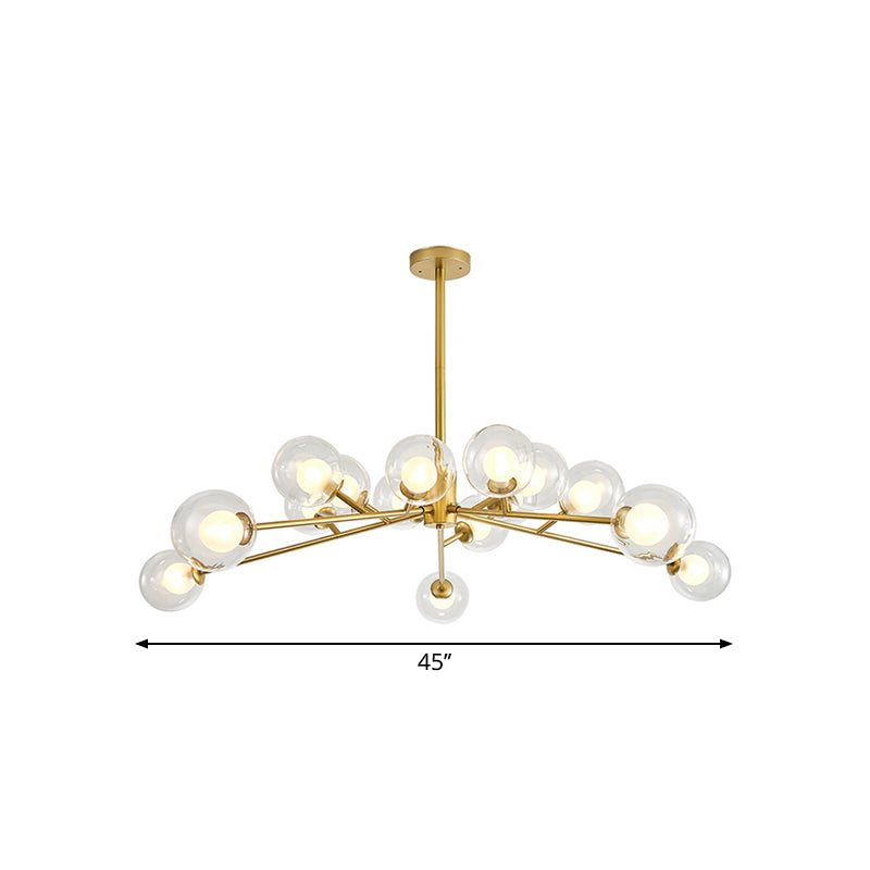 Modern Large Chandelier: 15/18 Lights, Restaurant Hotel Branch, Metal, Black/Gold Hanging Lamp