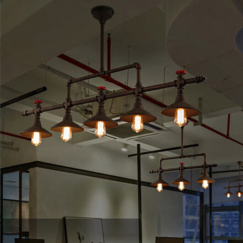 Luminaire d'île en fer forgé de Style industriel, 3/5 lumières, pour Restaurant
