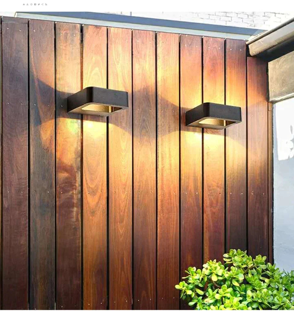 Illuminazione per esterni a LED IP65 Impermeabile Alumunim Lampada da parete Giardino Villa Portico Sconce Illuminazione Colore nero 96-260 V