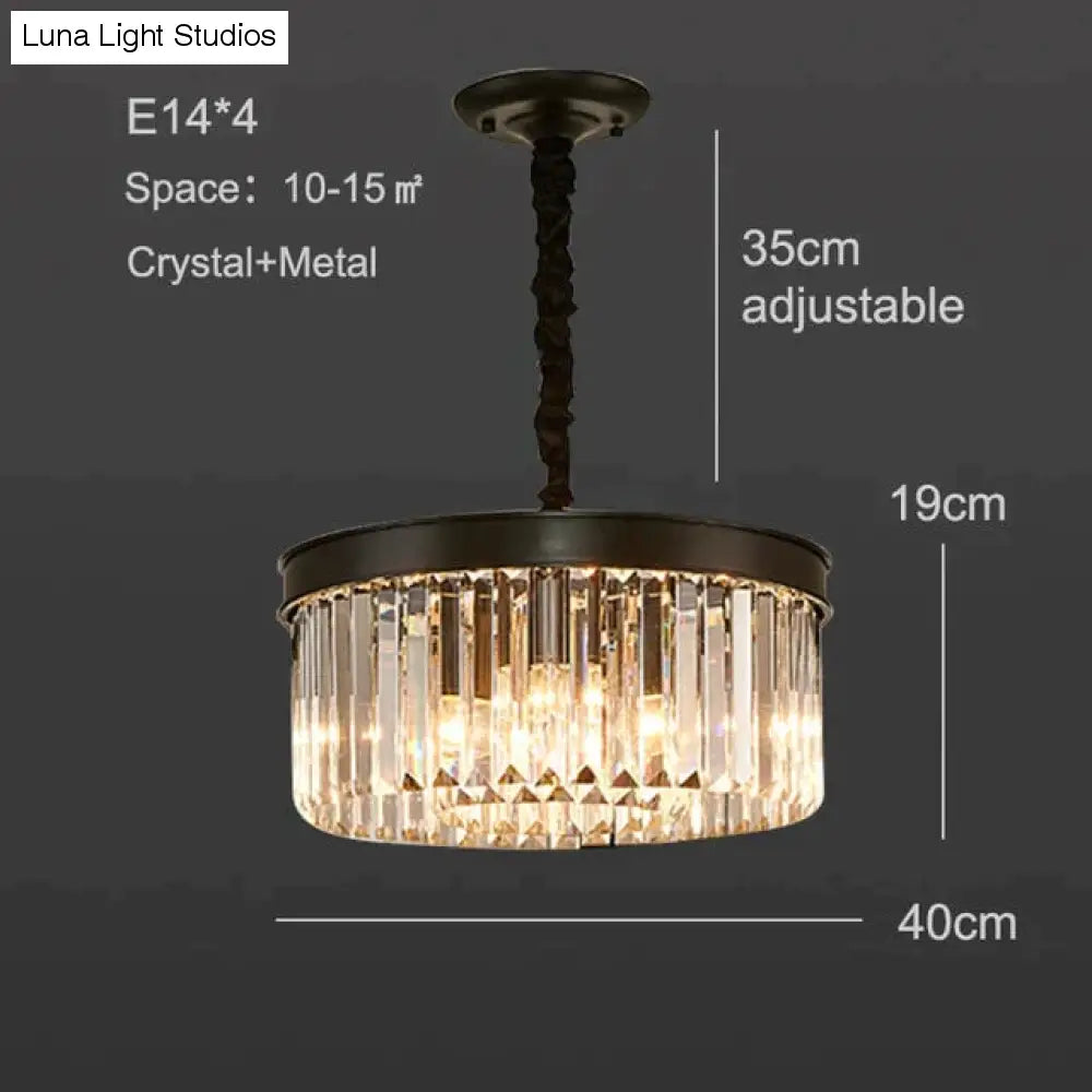 Nowoczesna kryształowa lampa sufitowa Living Crystal lampa sufitowa sypialnia klasyczne okrągłe lampy sufitowe czarna podstawa oprawy Led jadalnia