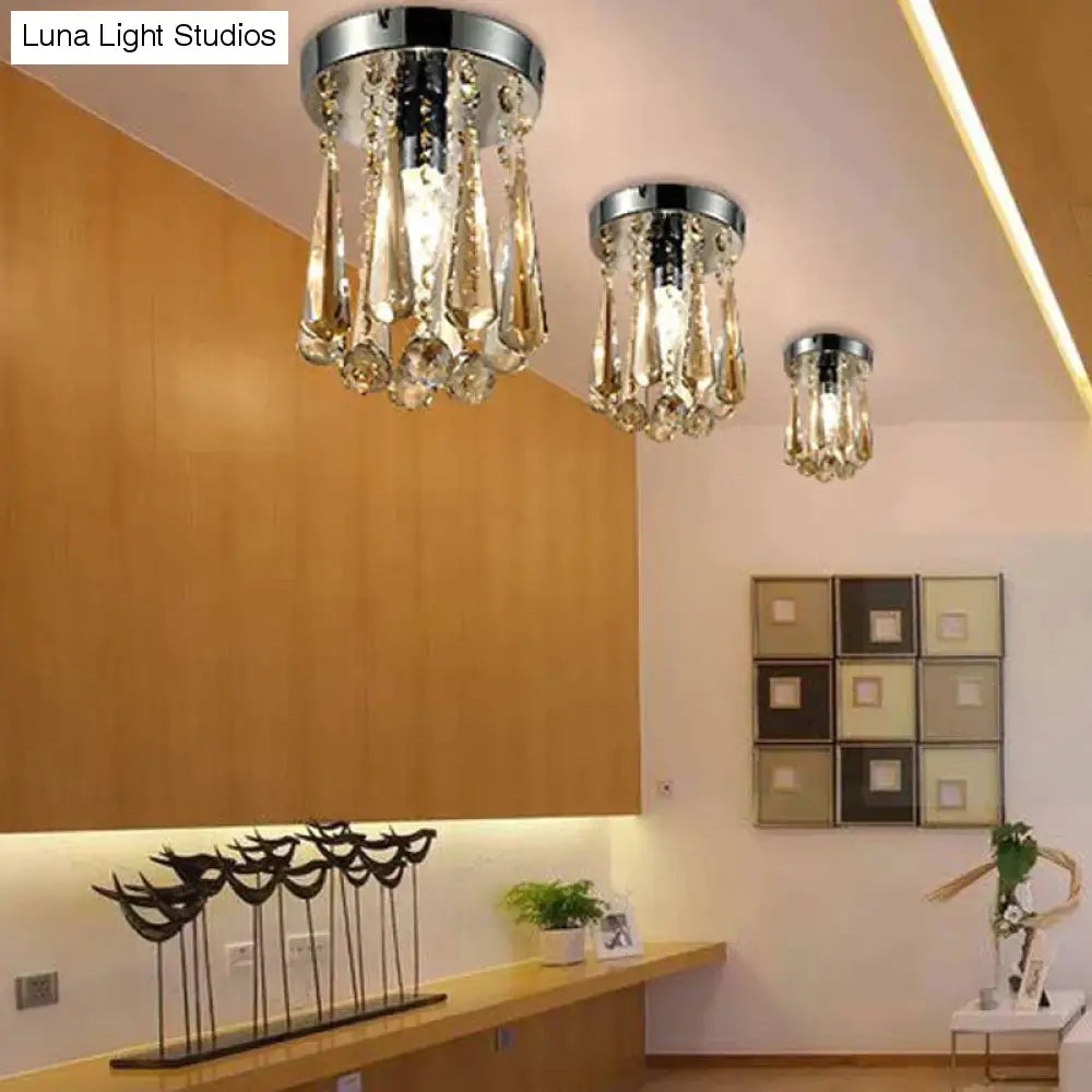 Plafoniera in cristallo da incasso Plafoniera Lampada da soffitto con perline di cristallo per camera da letto Corridoio Soggiorno Cucina